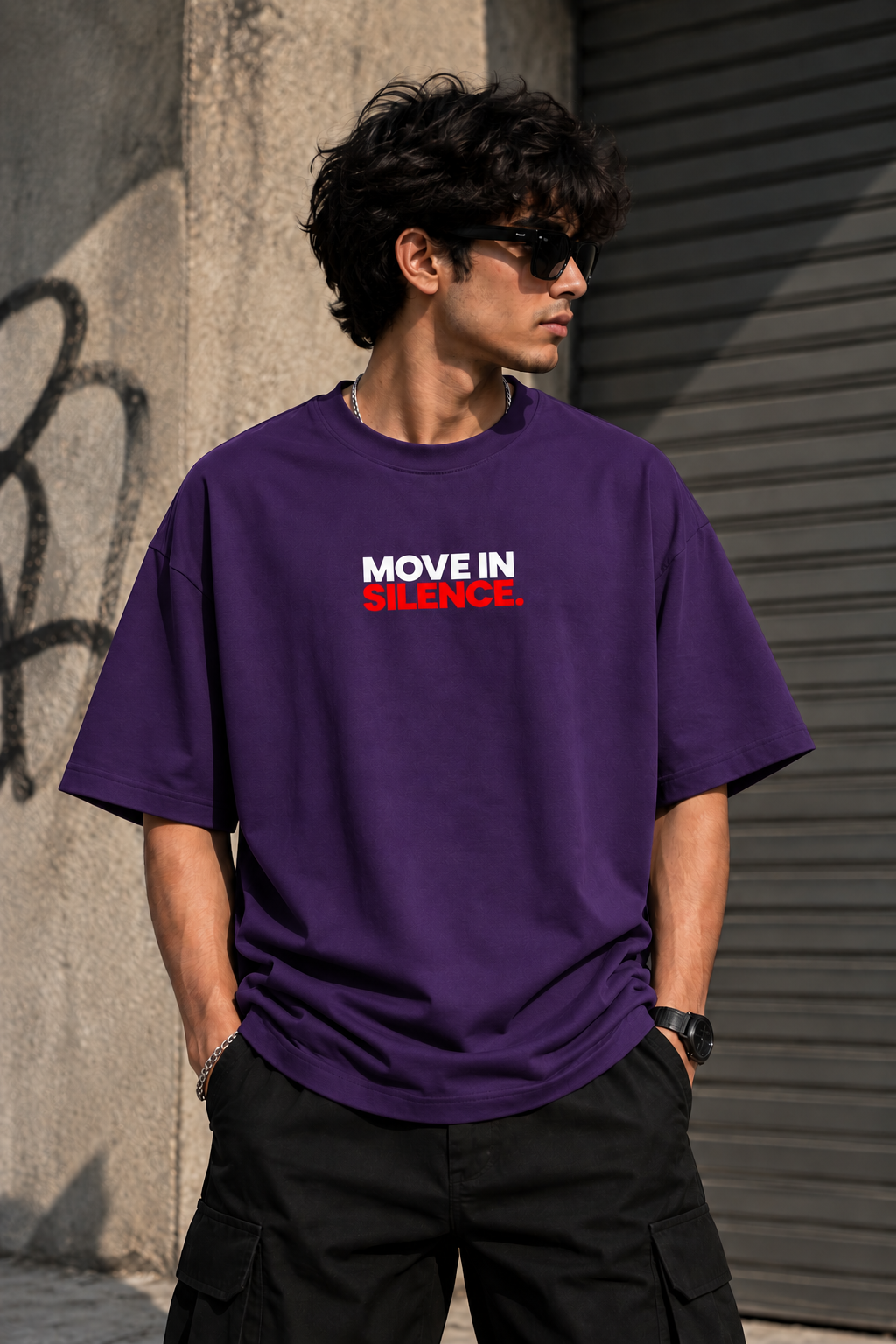 MOVE IN SILENCE PREMIUM OVERSIZE T-SHIRT |ZENVIBE