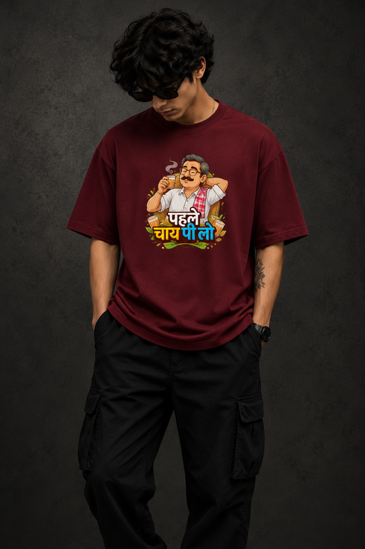 Pehle Chai Peelo Premium Oversize T-shirt |Zenvibe