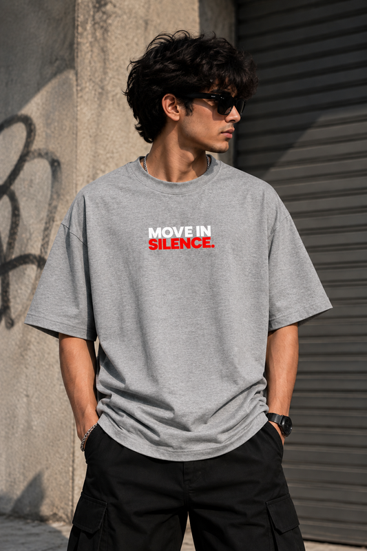 MOVE IN SILENCE PREMIUM OVERSIZE T-SHIRT |ZENVIBE