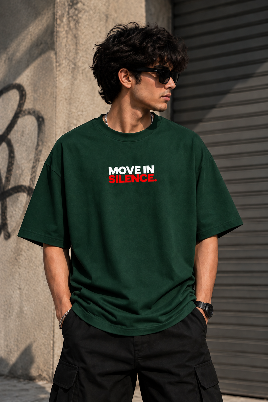 MOVE IN SILENCE PREMIUM OVERSIZE T-SHIRT |ZENVIBE