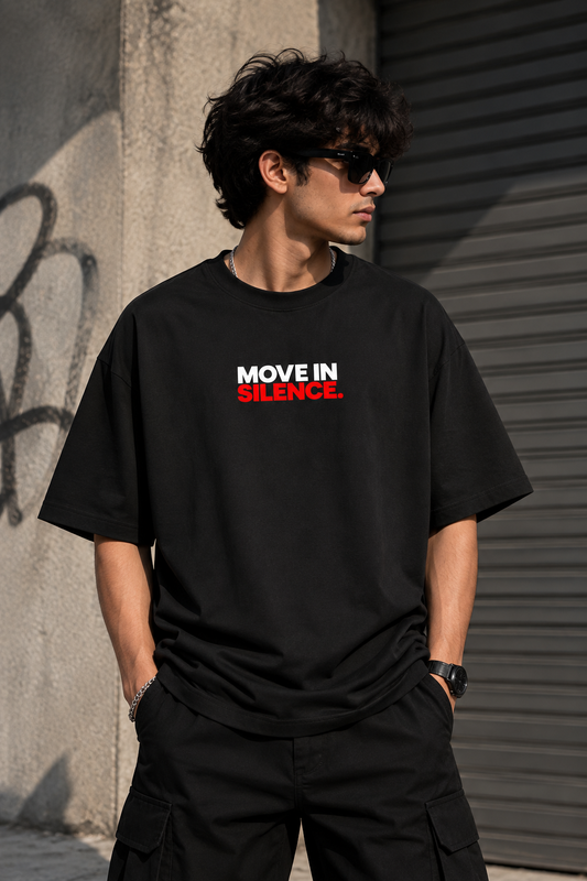 MOVE IN SILENCE PREMIUM OVERSIZE T-SHIRT |ZENVIBE